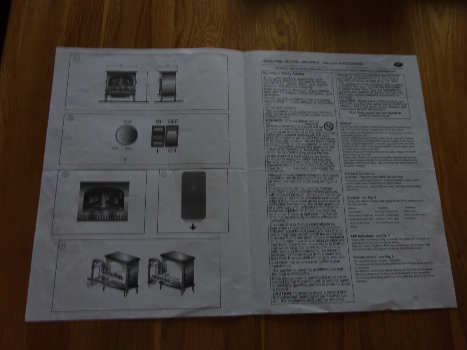 Dimplex Stockbridge SKG20BLN Electric Stove/Fire eBay