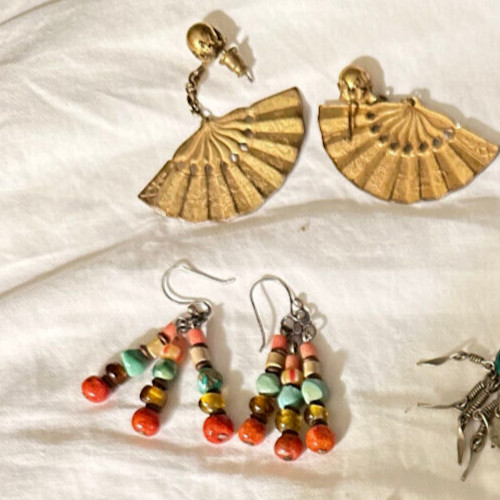 Vintage  2  Pairs Of Earrings Lot Great Quality Wearable
