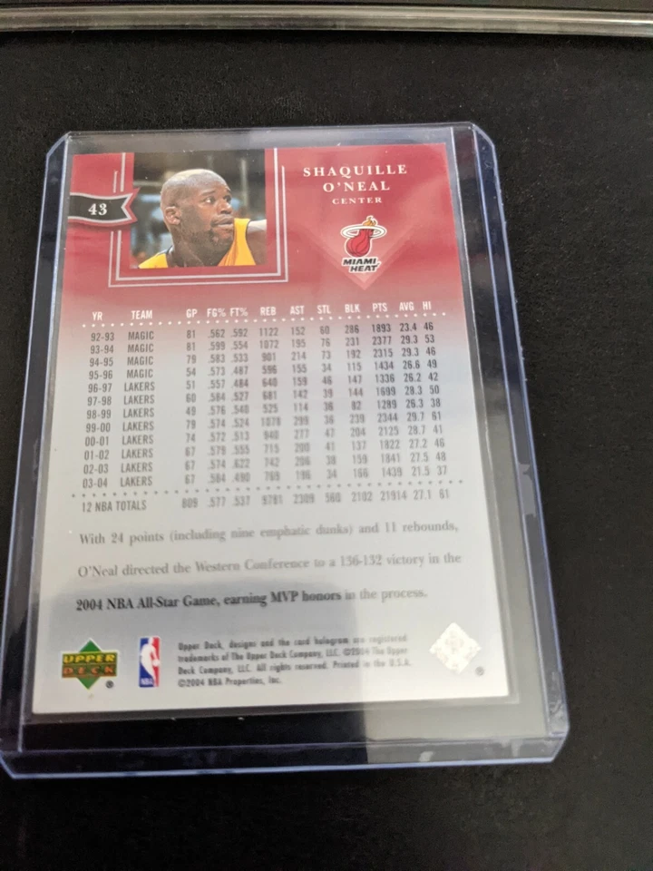 2004-05 Upper Deck Diamond Collection Heat Shaquille O'Neal HOF LSU Magic Lakers - Image 2 of 2