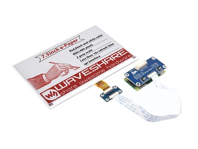 Waveshare 7.5'' E-Paper E-Ink Display HAT (B) For Raspberry Pi 800×480 SPI