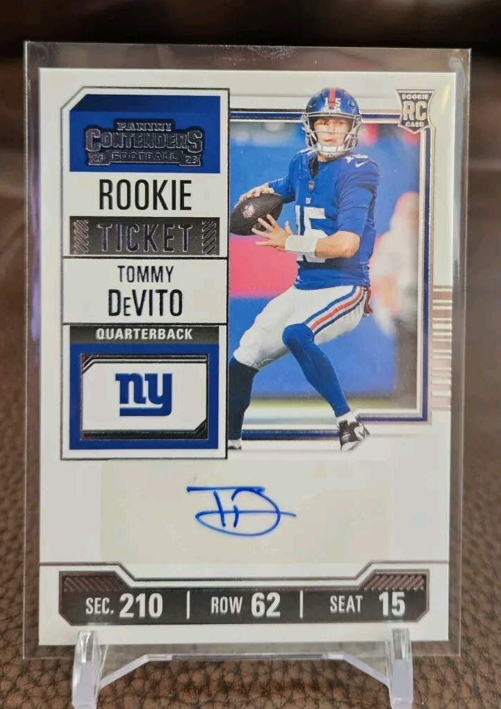 2023 Panini Contenders Football Tommy DeVito RC Rookie Ticket Auto #221 NYGiants