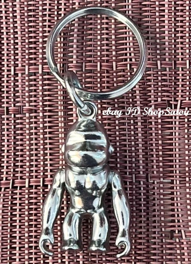 NEW KIPLING Silver Metal Chrome Monkey Keychain Keyring Key Clip Bag Charm