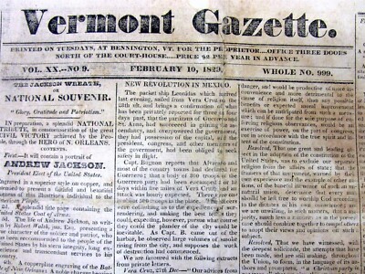 2 1828 newspapers ANDREW JACKSON ELECTED US PRESIDENT + US CAPITOL