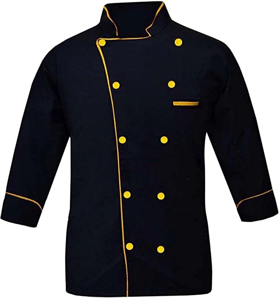 Doublebreasted Jacket Men Chef Coat Long Sleeve Kitchen Uniform Cook Shirt CABB1 - Image 3 of 4