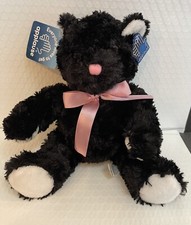 Applause Black Teddy Bear plush w/ Pink bow ribbon NWT Free Ship