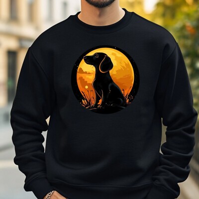 Dackel bei Vollmond Sweatshirt Kuschelig und Perfekt für jeden Anlass S bis 4XL