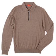 Isaia Slim-Fit Extrafine Merino Wool Polo Sweater with Zipped Collar L NWT