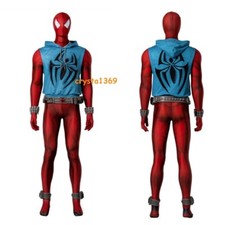 NEW Spider-Man Across the Spider-Verse Scarlet Spider Cosplay Costume Men Outfit