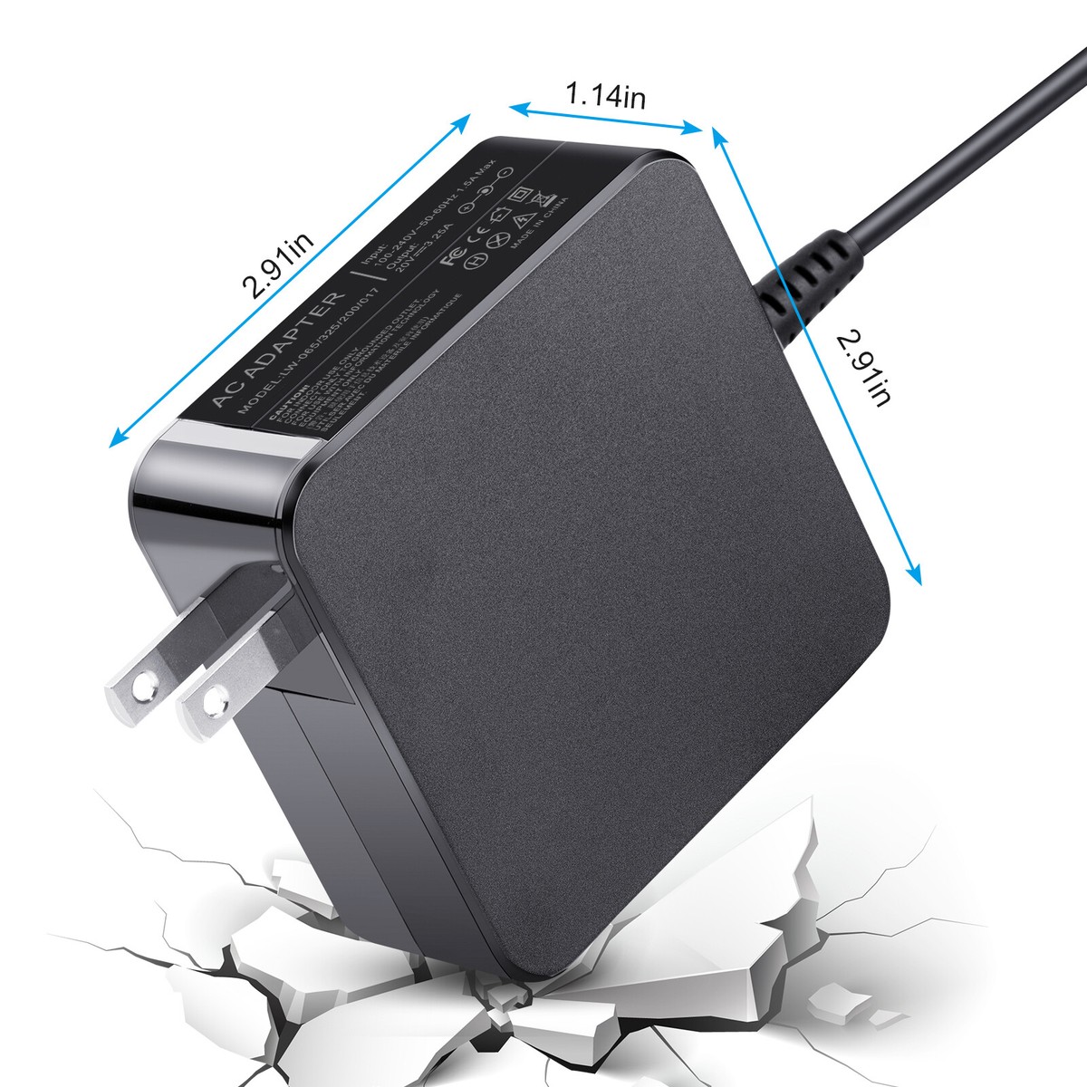 Charger For Lenovo IdeaPad 3 15IIL05 81WE00KVUS 65W AC Adapter