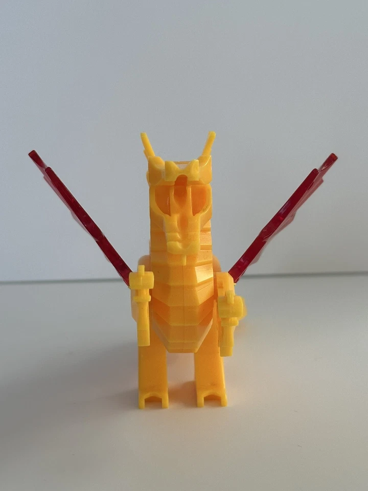 Lego Clásico Dragón Amarillo Figura con Alas Rojas, 6056 6076 6082 6087 (PERSONALIZADO) Foto 4 de 4