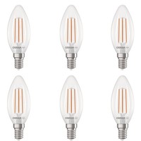 6Er Osram E14 Led Kerzenlampe Classic Besonders Effizient Klar 2,2W Wie 40W 2700