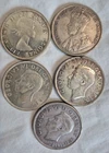 Canada $ Dollar Silver COINS- Lot of 5, 1936, 1945, 1955, 1951 x2, -7466