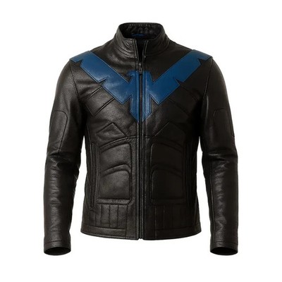 Handmade Nightwing Cosplay Jacket, Arkham Knight Sheepskin Leather Cafe Racer