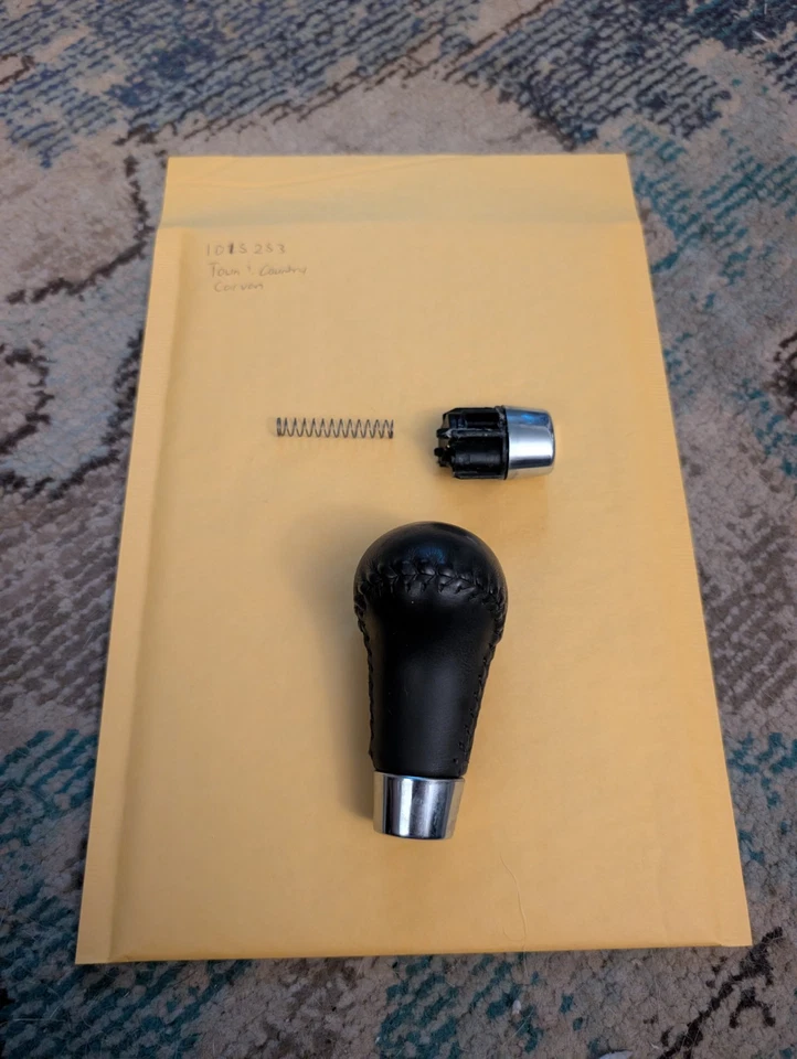 2008-2010 GRAND CARAVAN TOWN & COUNTRY SHIFTER KNOB HANDLE Black Leather OEM - Image 2 of 4