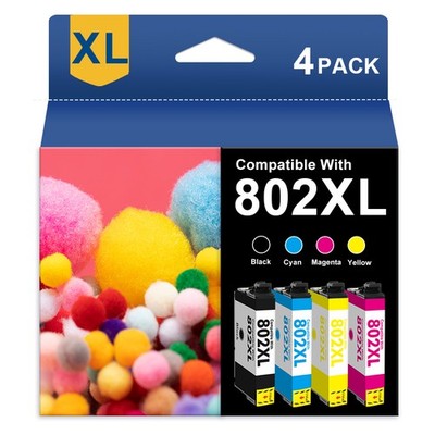 4Pack 802XL Ink Cartridges For Epson WorkForce Pro WF-4720 WF-4730 WF4734 WF4740