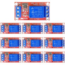 12V Relay Module 1 Channel - 10PCS Optocoupler Isolation, High/Low Level Trigger