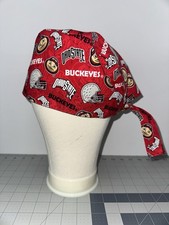 Tie Scrub Cap Ohio State Print, Handmade, Cotton, Classic Men's Style