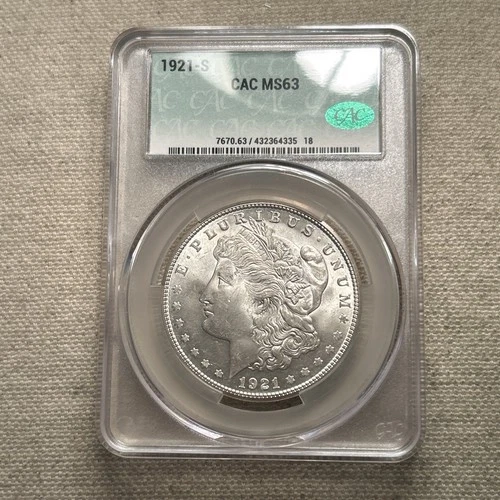 1921-S CACG MS63 Morgan Silver Dollar