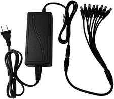 Security Camera Power Supply Adapter AC100-240V to DC 12V 5A 60W Converter Tr...