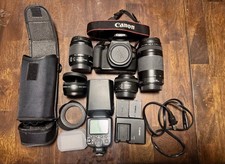 Canon Rebel T7 DSLR Camera Bundle Lenses 18-55mm 50mm 75-300mm Zoom Lens