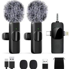 Professional Wireless Lavalier Mic - Crystal-Clear Audio for Video Podcast