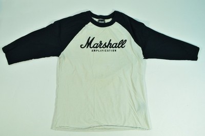 Marshall Amp Amplifier Amplification Baseball Raglan 3/4 Sleeve White Shirt M