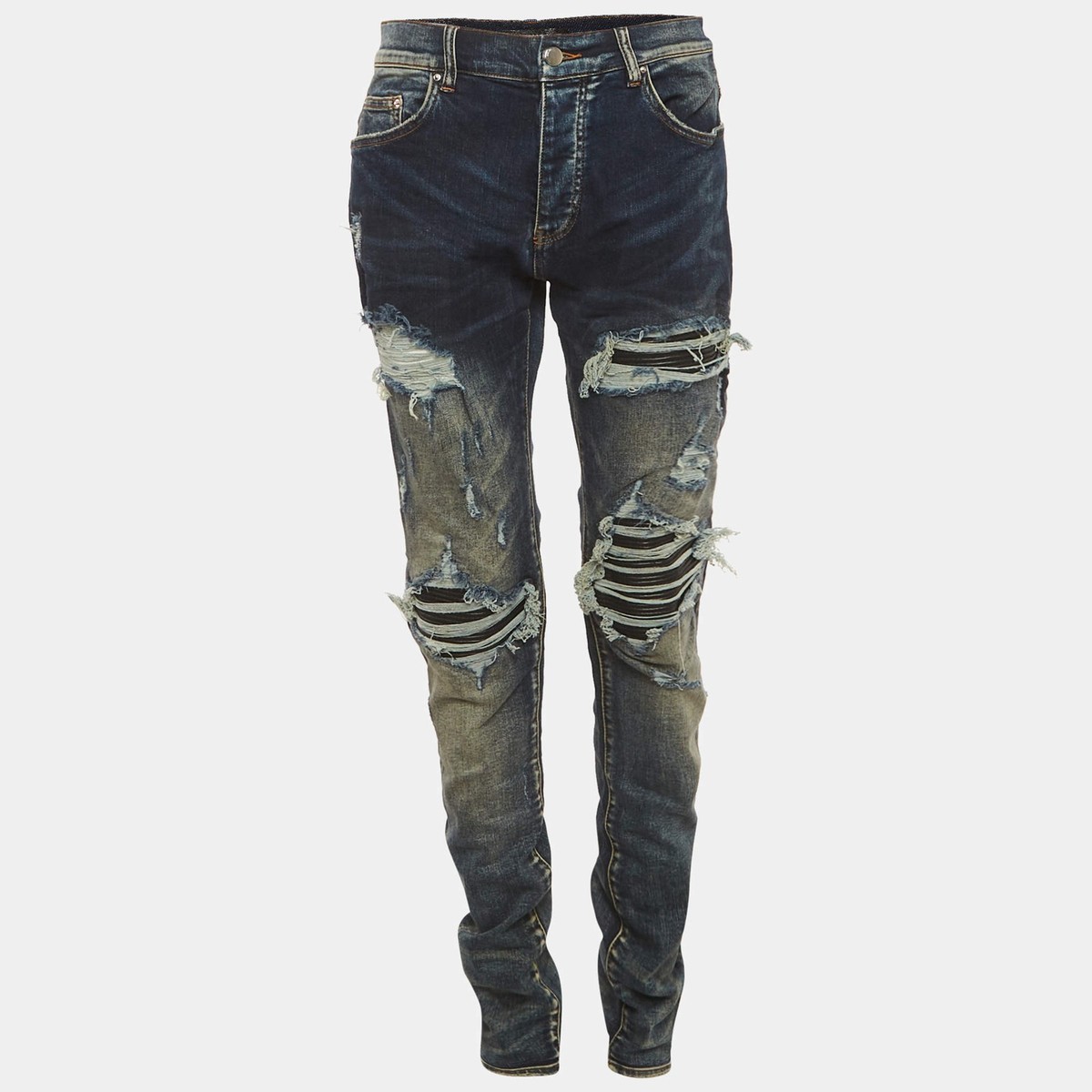 Amiri Blue Distressed Denim Skinny Fit Jeans MWaist 32 | eBay