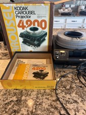 KODAK Carousel 4200 Slide Projector TESTED GREAT W Remote, Lens Slide Tray Box