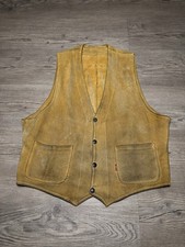 Levi  s Vest Men  s Size Medium 50s Big E Yellow Sueded Western Wear Short Horn