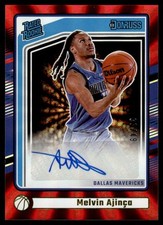 2024-25 Donruss Rated Holo Red Laser Rated Rookie Signature 33/49 Melvin Ajinca