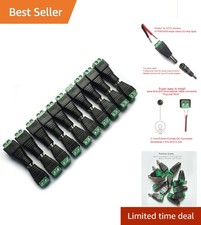 10 Pairs of 12V DC Power Jack Adapter Connectors for CCTV  LED Strip Lighting