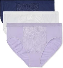 Warner's Women's Blissful Benefits Microfiber Hi-Cut Panty RT3383W 3-PACK 9 2XL