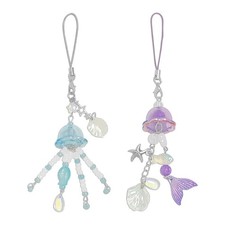 1-4PCS Cute Phone Charms Aesthetic Cell Phone Charms Blue  Purple Jellyfish 