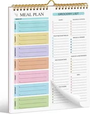 Joyberg Meal Planner Notebook 8.5x11”, 50 Sheets Magnetic, Double Multicolor 