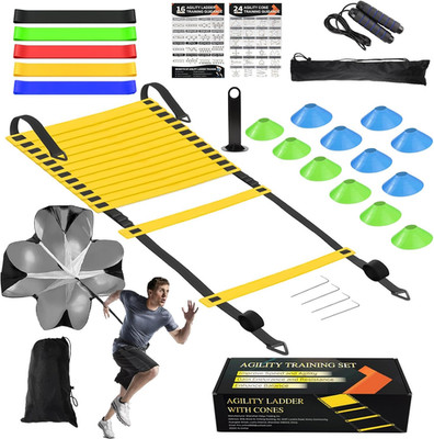 Speed Agility Training Equipment Set, Agility Ladder 20ft, 12 Football Cones