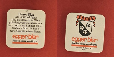 Egger Worb Unser Bier Brauerei Bierdeckel Bier