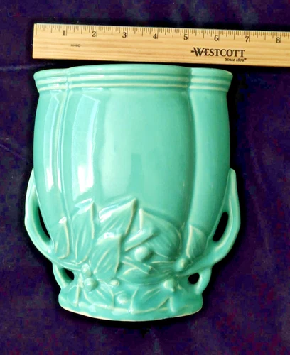 Vintage McCoy Blue Green 7" Vase