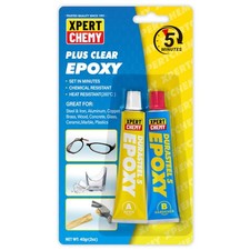 2 Part Epoxy Glue, 5 Minute Adhesive, Rapid Cure Golf, 20g 20g, Clear