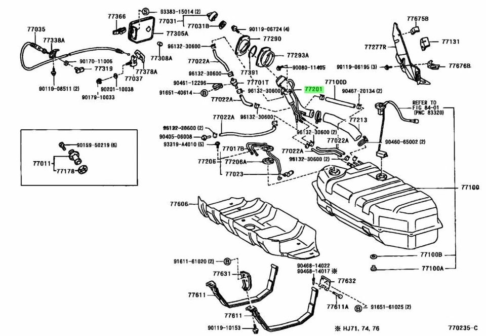Tubo de entrada de tanque de combustible OEM Toyota Land Cruiser Subconjunto 77201-60200 genuino nuevo Foto 2 de 4