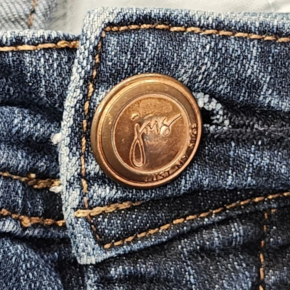 Pantalones de mezclilla JMS just My Size para mujer 22W azul tiro alto corte bota elástico informales Foto 3 de 4