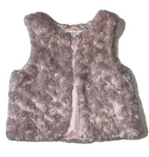 Preowned- H M Faux Fur Sleeveless Vest Girls Size 9-10Y