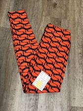 OS LuLaRoe One Size Leggings Blue Background Orange Ducks   Vintage Unicorn NWT