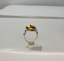Handcrafted Wire-Wrapped Golden Pearl Ring In Sterling Silver Wire Size 7