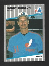 1989 Fleer #381 RANDY JOHNSON Raw - Montreal Expos - Black Out Variation RC