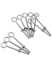 10 Pc Forge Style Marine Stainless Steel 1/4'' x 7'' Turned Eye Bolt Nut 