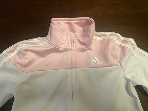 Adidas Girl's Black/White/Pink Long Sleeve Track Jacket Size 7 NWOT - Picture 2 of 8