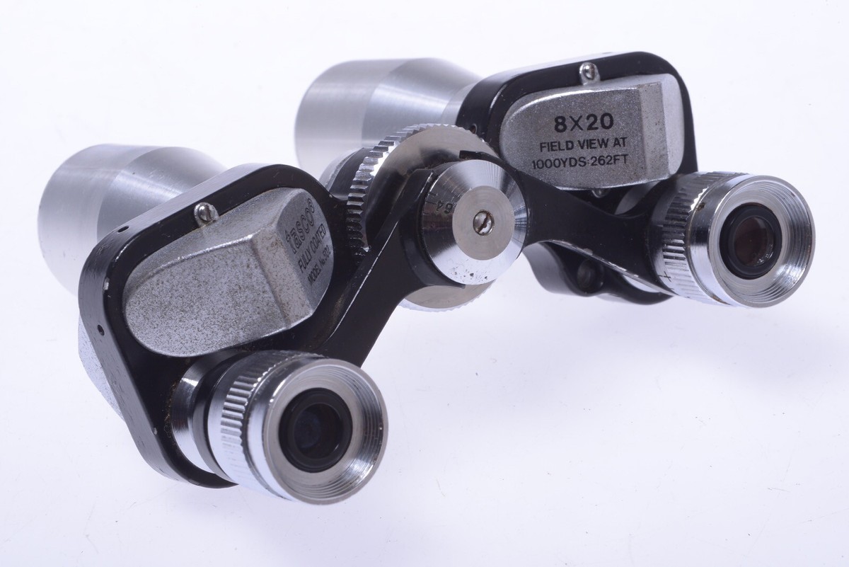 ✓ TASCO BINOCULARS 8X20 NO.502 VINTAGE WIDE ANGLE 1000YDS:262FT