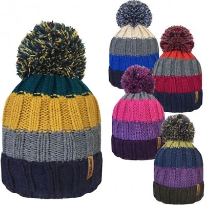 Bommelmützen Winter Woll Slouch Beanie Mütze Rippstrick Bommelmützen