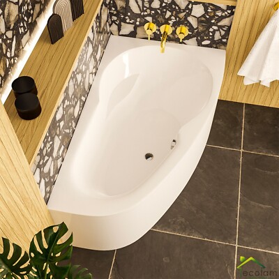 Badewanne Eckbadewanne Newa 160x95 rechts Acrylwanne TOP Qualität Schürze VIEGA