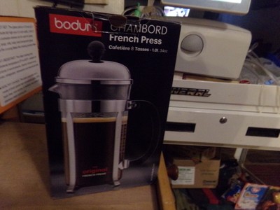 BODUM Chambord 8  Cup French Press Coffee Maker Black  34 oz.